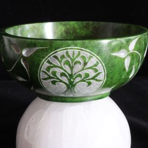 Green Tree of life Stone Bowl 4"