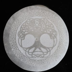 Tree of Life Selenite Incense Burner 3"